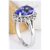 Image 4 : 4.07 CTW Natural Tanzanite 18K Solid White Gold Diamond Ring