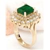 Image 4 : 6.58 CTW Natural Emerald 14K Solid Yellow Gold Diamond Ring