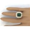 Image 5 : 6.58 CTW Natural Emerald 14K Solid Yellow Gold Diamond Ring