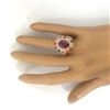 Image 5 : 9.11 CTW Natural Ruby, Sapphire 18K Solid Yellow Gold Diamond Ring