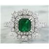 Image 1 : 2.30 CTW Emerald 14K White Gold Diamond ring