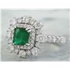 Image 2 : 2.30 CTW Emerald 14K White Gold Diamond ring