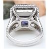 Image 4 : 16.92 CTW Natural Tanzanite 14K Solid White Gold Diamond Ring