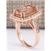 Image 3 : 8.31 CTW Natural Morganite And Diamond Ring In 14k Rose Gold