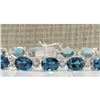 Image 1 : 26.60 CTW Natural Topaz And Dimond Bracelet In 14k Solid White Gold