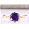 Image 1 : 1.50 CTW Natural Amethyst And Diamond Ring In 14k Yellow Gold