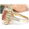 Image 3 : 11.29 CTW Natural Morganite 14K Solid Yellow Gold Diamond Ring