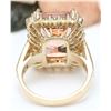 Image 4 : 11.29 CTW Natural Morganite 14K Solid Yellow Gold Diamond Ring