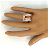 Image 5 : 11.29 CTW Natural Morganite 14K Solid Yellow Gold Diamond Ring