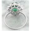 Image 4 : 3.23 CTW Emerald 18K White Gold Diamond Ring