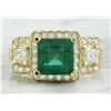 Image 1 : 3.97 CTW Emerald 18K Yellow Gold Diamond Ring