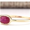 Image 2 : 0.60 CTW Natural Ruby Ring In 14k Yellow Gold