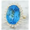 Image 2 : 18.68 CTW Topaz 14K Yellow Gold Diamond Ring