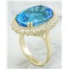 Image 3 : 18.68 CTW Topaz 14K Yellow Gold Diamond Ring