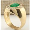 Image 3 : 4.50 CTW Natural Emerald And Diamond Ring In 14k Yellow Gold