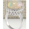 Image 3 : 8.30 CTW Natural Opal And Diamond Ring 18K Solid White Gold