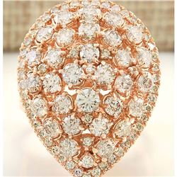 3.48 CTW Natural Diamond Ring In14k Solid Rose Gold