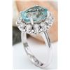 Image 5 : 4.70 CTW Natural Aquamarine 18K Solid White Gold Diamond Ring