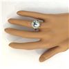 Image 6 : 4.70 CTW Natural Aquamarine 18K Solid White Gold Diamond Ring