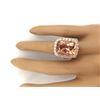 Image 5 : 13.63 CTW Natural Morganite 18K Solid Rose Gold Diamond Ring