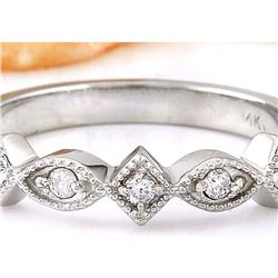 0.20 CTW Natural Diamond 18K Solid White Gold Ring