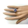 Image 4 : 7.07 CTW Natural Blue Tanzanite And Diamond Ring 18K Solid White Gold