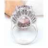Image 3 : 24.08 CTW Natural Kunzite 14K Solid White Gold Diamond Ring