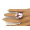 Image 5 : 24.08 CTW Natural Kunzite 14K Solid White Gold Diamond Ring