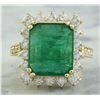 Image 1 : 6.91 CTW Emerald 14K Yellow Gold Diamond Ring