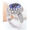 Image 4 : 8.17 CTW Natural Tanzanite 18K Solid White Gold Diamond Ring