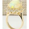 Image 3 : 7.68 CTW Natural Opal And Diamond Ring In 18K Yellow Gold
