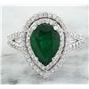 Image 1 : 2.90 CTW Emerald 14K White Gold Diamond Ring