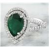 Image 2 : 2.90 CTW Emerald 14K White Gold Diamond Ring