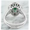 Image 4 : 2.90 CTW Emerald 14K White Gold Diamond Ring