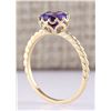 Image 3 : 1.50 CTW Natural Amethyst And Diamond Ring In 18K Yellow Gold