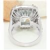 Image 3 : 11.10 CTW Natural Aquamarine 18K Solid White Gold Diamond Ring