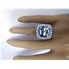Image 5 : 11.10 CTW Natural Aquamarine 18K Solid White Gold Diamond Ring