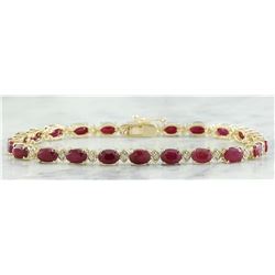 11.95 CTW Ruby 14K Yellow Gold Diamond Bracelet