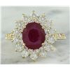 Image 1 : 3.30 CTW Ruby 18K Yellow Gold Diamond Ring