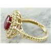 Image 4 : 3.30 CTW Ruby 18K Yellow Gold Diamond Ring
