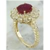 Image 5 : 3.30 CTW Ruby 18K Yellow Gold Diamond Ring