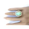 Image 5 : 5.70 CTW Natural Opal 14K Solid Yellow Gold Diamond Ring