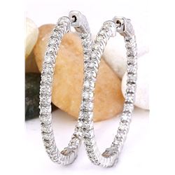 2.50 CTW Natural Diamond 14K Solid White Gold Earrings