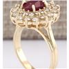 Image 3 : 3.98 CTW Natural Ruby And Diamond Ring In 18K Yellow Gold