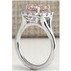 Image 3 : 3.19 CTW Natural Peach Morganite And Diamond Ring In 18K Solid White Gold