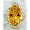 Image 1 : 17.06 CTW Citrine 14K yellow Gold Diamond Ring