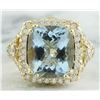 Image 1 : 6.17 CTW Aquamarine 14K Yellow Gold Diamond Ring