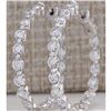 Image 1 : 4.28 CTW Natural Diamond Hoop Earrings 14K Solid White Gold