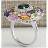 Image 3 : 10.83CTW Natural Ceylon Sapphire And Diamond Ring In14K Solid White Gold