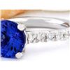 Image 2 : 3.81 CTW Natural Tanzanite 14K Solid White Gold Diamond Ring